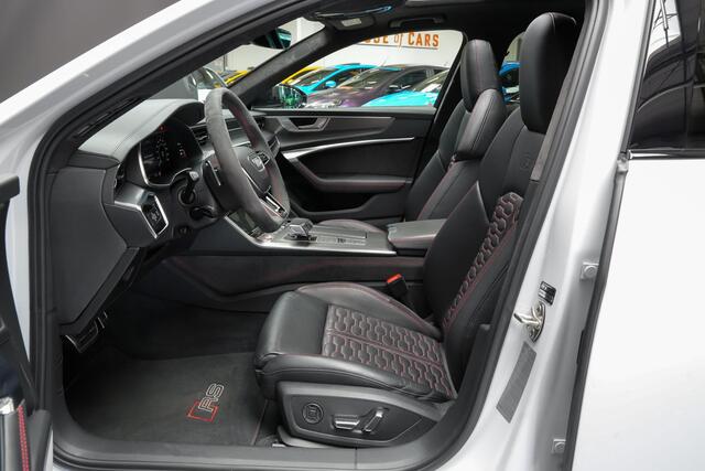 Audi RS6 Avant 4.0 600pk TFSI quattro |Suzuka Grau Audi Exclusive|dynamic plus|dynamic ride|keramisch|carbon exterieur|carbon interieur|B&O Advanced|memory|360 camera|matrix LED|blind spot|elek. achterklep|22" lichtmetalen velgen|