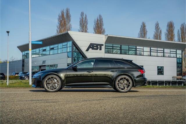 Audi RS6 Performance Quattro 630pk Dark olive green Porsche (Audi Exclusive) | B&O Advanced | Dynamic plus incl. keramische remmen | RS design pakket grijs plus | Alcantara hemel | DRC | assistentiepakket plus | panorama dak | 22 inch Neodyme Performance velgen | 