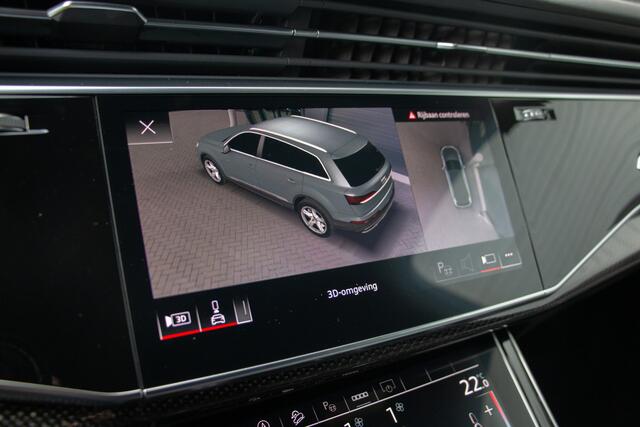 Audi SQ7 4.0 TFSI SQ7 V8 507PK 7-Persoons | ACC | 360 Cam | Pano | B&O | Laser | Carbon | Achterasbesturing | Lane & Side Assist | 22"| E.TH 3500KG | Memory | Luchtvering| Keyless Entry | Stuurverwarming | Apple & Android Carplay | BTW | N.P: ¤207.366 | Fabrieksga