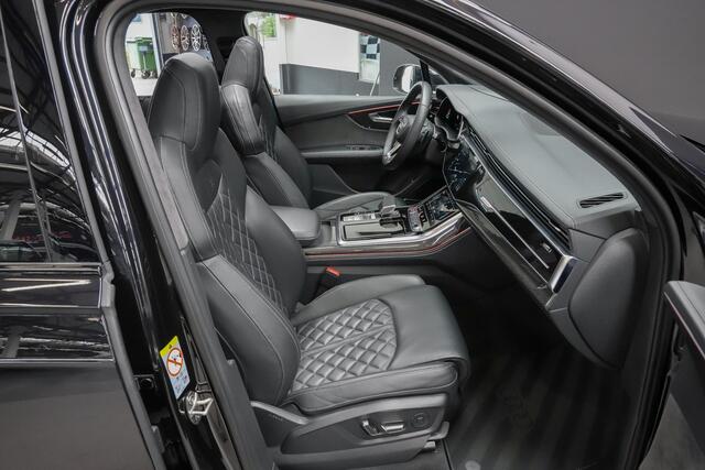 Audi SQ7 4.0 507pk TFSI quattro |keramisch|panoramadak|luchtvering|meesturende achteras|B&O|digital cockpit|HUD|Apple Carplay|camera|blindspot|22"|