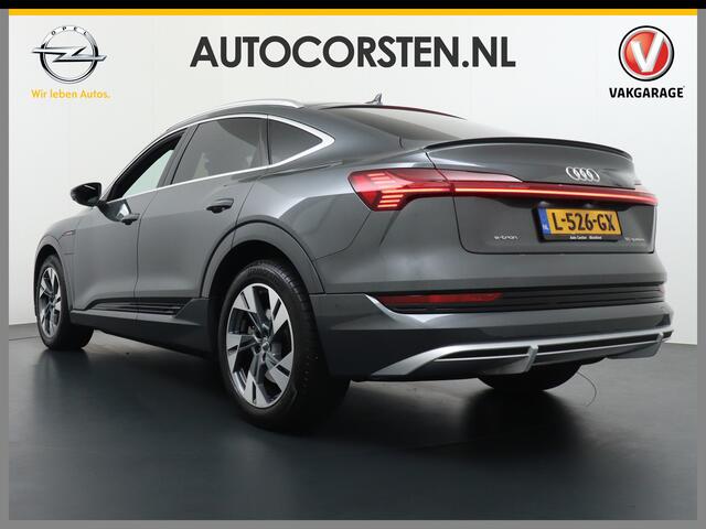Audi e-tron Sportback 50 Quattro 71kWh S-LineLuchtvering Adaptive-Cruise Panorama-Dak Apple Carplay Android Trekhaak Elektr.Sport-Stoel+Leder/Alcantara+Verwarmd+Geheugen Lmv 20" B&O-HiFi Camera HUD Matrix-LED 4 Zone Ecc Comfortsleutel Matrix-Led PDC Edition Phone-Box