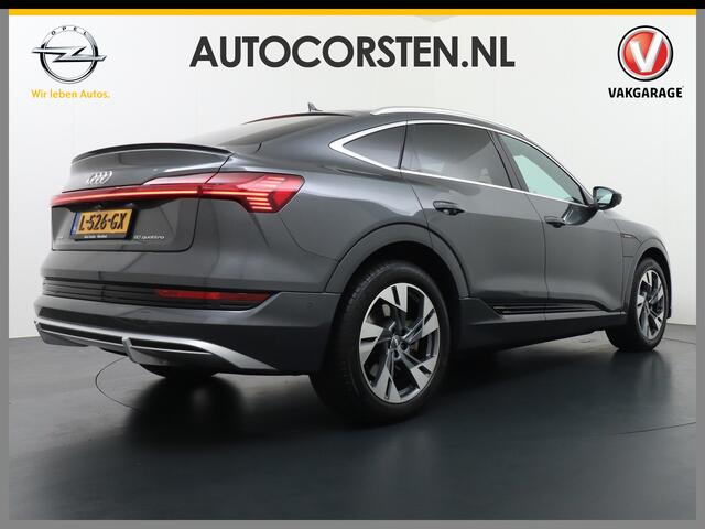 Audi e-tron Sportback 50 Quattro 71kWh S-LineLuchtvering Adaptive-Cruise Panorama-Dak Apple Carplay Android Trekhaak Elektr.Sport-Stoel+Leder/Alcantara+Verwarmd+Geheugen Lmv 20" B&O-HiFi Camera HUD Matrix-LED 4 Zone Ecc Comfortsleutel Matrix-Led PDC Edition Phone-Box