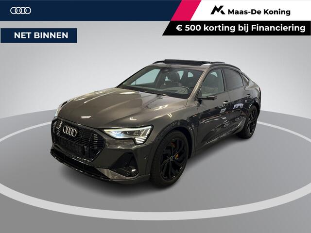 Audi e-tron Sportback 55 Quattro S edition 95 kWh 408pk · Panoramadak · Luchtvering · Virtual Mirror's · 360 Camera · Apple/Android Cra Play · Head-Up · 21'' Inch ·