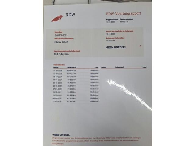 BMW 1-SERIE 116D 115pk ECC/cruise/navi/PDC/USB 5-deurs