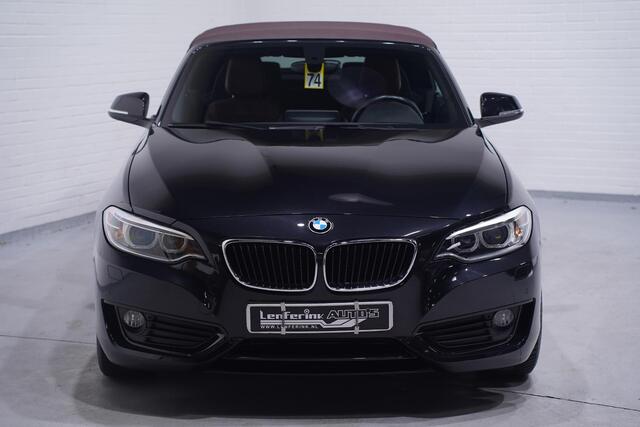 BMW 2-SERIE Cabrio 218i High Executive navigatie-Full sattelbraun leder Bi-xenon Led PDC v+a stoelverwarming windscherm