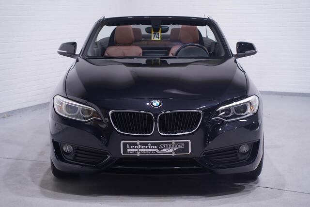 BMW 2-SERIE Cabrio 218i High Executive navigatie-Full sattelbraun leder Bi-xenon Led PDC v+a stoelverwarming windscherm