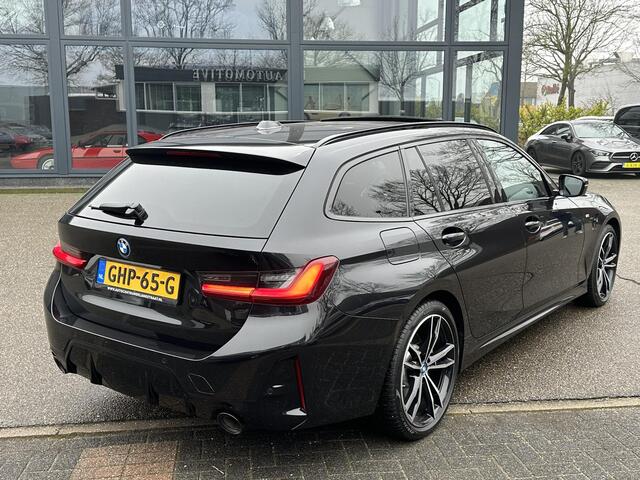 BMW 3-SERIE Touring 320e M-SPORT | FACELIFT| PANO|1.STE EIGENAAR, DEALER OH. | LEER | ELEK. TREKHAAK| FABRIEKSGARANTIE T/M 08 2027| LEER| STOELVERWARMING| 19 INCH! SUPER COMPLEET!