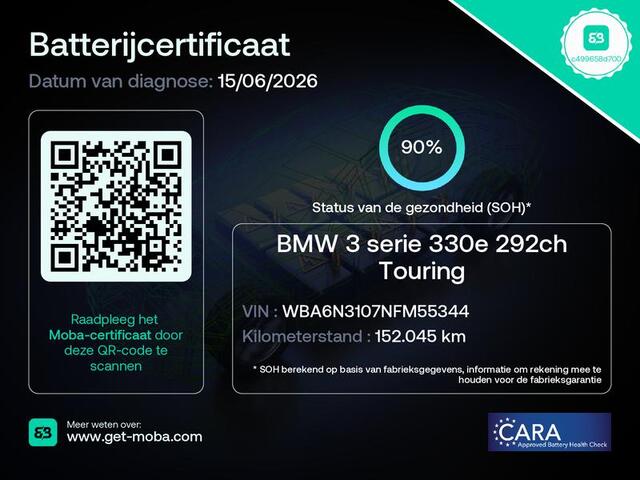 BMW 3-SERIE Touring 330e High Executive | SoH 90% | Panoramadak | Trekhaak | Memory | Stuurverwarming | Carplay | Stoelverwarming