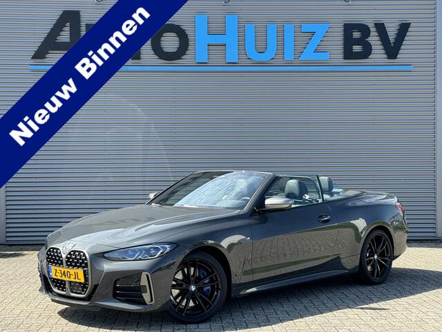 BMW 4-SERIE Cabrio M440i 374PK xDrive High Executive M Sport Nekverwarming 19 Inch DAB LED Stuurverwarming Harman-Kardon Stuurverwarming 360 graden Camera Head-Up Display Keyless Entry Laser Licht ACC Dravit Grau Carplay Vol!