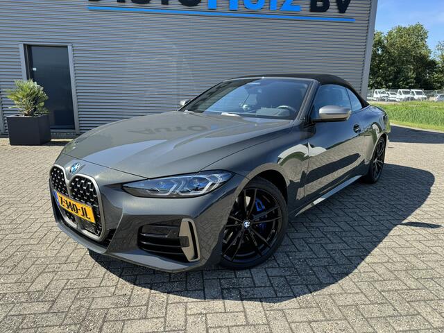 BMW 4-SERIE Cabrio M440i 374PK xDrive High Executive M Sport Nekverwarming 19 Inch DAB LED Stuurverwarming Harman-Kardon Stuurverwarming 360 graden Camera Head-Up Display Keyless Entry Laser Licht ACC Dravit Grau Carplay Vol!