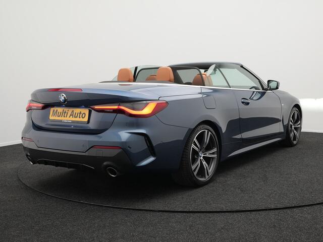 BMW 4-SERIE Cabrio 420i M Sport G23 Arctic Race Blue Metallic | Laser LED | Head Up | Harman Kardon | Nek & Stuurverwarming | Lederen Sportstoelen Memory | 19"L.M | Camera | Apple Carplay |
