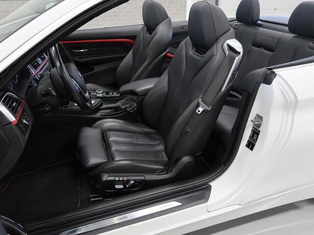 BMW 4-SERIE Cabrio 420i Sportline Leer Nekverwarming Sportstoelen Zeer nette auto Boekjes aanwezig Harman/Kardon PDC Lage kilometerstand Stuurwiel verwarmd Airco-ecc Cruise control LED Bluetooth Sportline