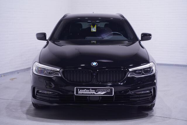 BMW 5-SERIE Touring 530 D sportline HUD led koplampen lederen electrische stoelen met memo private glas 19"lmv DAB digitale cockpit 360 camera automatisch grootlicht hoogglans shadowline