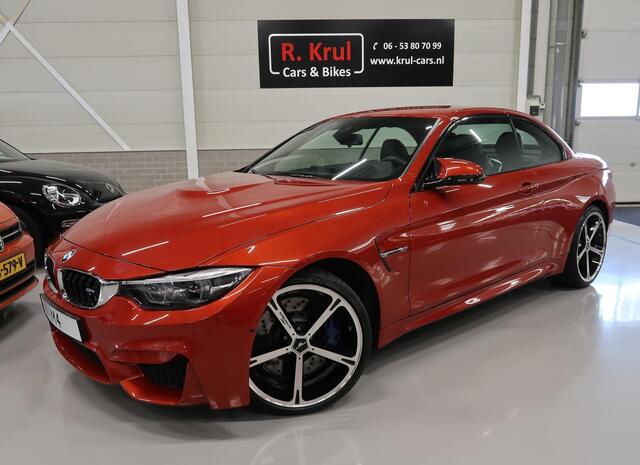BMW M4 4-serie Cabrio Sakhir Orange, BTW auto, 20 inch AC Schnitzer velgen Head-Up Navigatie Harman-Kardon Leer Nekverwarming Nieuwstaat! BMW dealer onderhouden