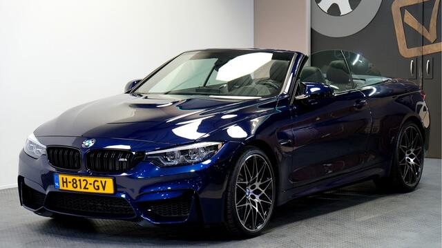 BMW M4 4-serie Cabrio Competition 353kW/480pk DCT7 NL-AUTO! HEAD-UP + CLIMA + CRUISE + VOLLEDIG AKRAPOVIC + STOEL-&STUURVERWARMING + FULL XPELL + ACTIVE LED KOPLAMPEN + HARMAN/KARDON + MERINO LEDER + CAMERA + ALARM + EL.CABRIOKAP + PARKSENSOREN + 20" LM-VELGEN!!