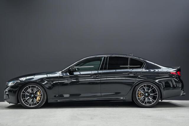 BMW M5 780pk Competition xDrive |keramisch|custom sportuitlaat|KW verlagingsveren|track pack|carbon dak|HUD|laser LED|Harman & Kardon|memory|massage|360 camera|Apple Carplay|blind spot|
