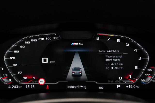 BMW M5 780pk Competition xDrive |keramisch|custom sportuitlaat|KW verlagingsveren|track pack|carbon dak|HUD|laser LED|Harman & Kardon|memory|massage|360 camera|Apple Carplay|blind spot|