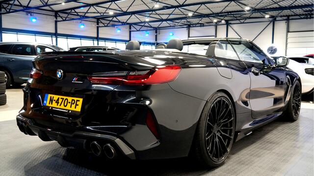 BMW M8 8-serie Competition Cabrio 600kW/815pk Aut8 LASER LIGHT + NIGHT VISION + DRIVING ASSISTANCE + SOFTCLOSE + LIVE COCKPIT + AKRAPOVIC + WAGNER INTERCOOLER + EVENTURI INLAAT + CARBON LED-STUUR + NEKVERWARMING + BOWERS&WILKINS + 360 CAMERA + 21" CONCAVER LM-VE
