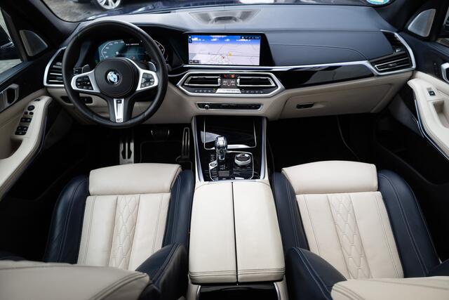 BMW X5 M50d 400 pk High Executive M-Sportpakket / Laserlicht/ Head-Up/ Pan-Dak/ Achteras-Sturing/ 360-Camera/ Soft-Close/ Adap.Cruise/ Trekhaak/ 22'' LMV