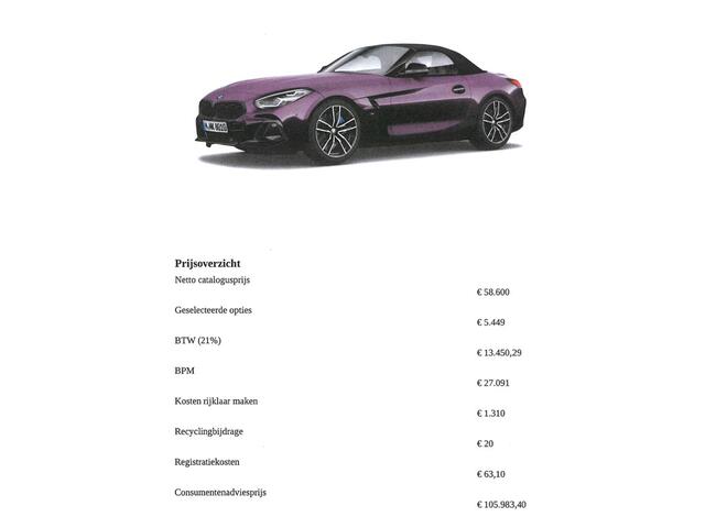 BMW Z4 Roadster M40i High Executive | M-Sport | Harman Kardon | Nieuwst