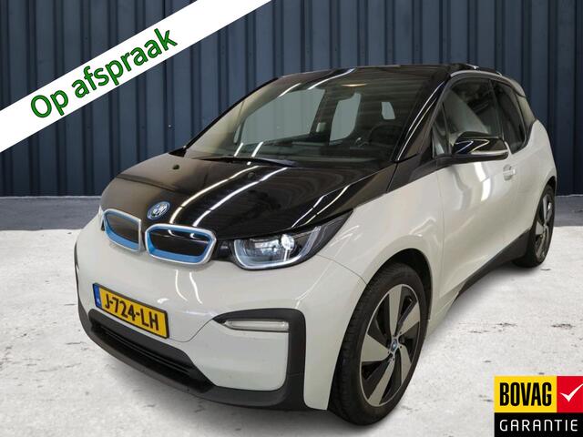 BMW i3 Basis 120Ah 42 kWh 1e-Eig, Keurig-Onderh, 12-Mnd-BOVAG, NL-Auto, Warmtepomp, Cruisecontrol, Keyless-Start, Parkeersensoren, Navigatie, Airco, Bluetooth, Stoelverwarming, Licht-Zicht-Pakket, Lm-Velgen-19Inch, Privacy-Glas