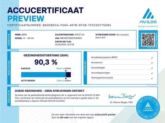BMW i3 120Ah 42 kWh | H&K | Navigatie | Parkeercamera | Org. Nederlands