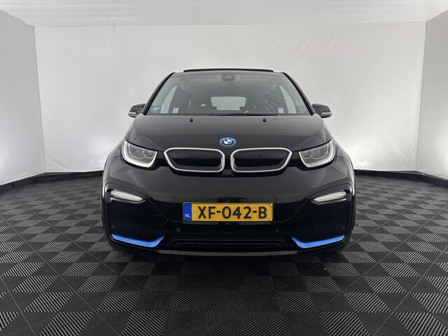 BMW i3 S 120Ah 42 kWh [ 3-Fase ] *ACCUCEL DEFECT / RANGE 151KM* *HEAT-PUMP | PANO | ADAPTIVE-CRUISE | LEATHER-FABRIC | FULL-LED | HARMAN/KARDON | HEATED-COMFORTSEATS | NAVI-FULLMAP | DAB+ | ECC | PDC | 18''ALU*