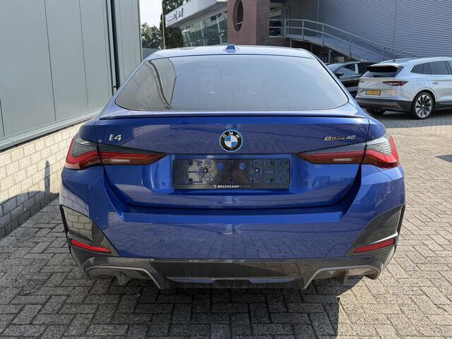 BMW i4 eDrive40 High Executive 84 kWh M Sport 18"/SOH 100%/Lederen M-stoelen + memory/Head-up/Adaptieve cruise/Adaptief M-onderstel/Sfeerverlichting/HiFi