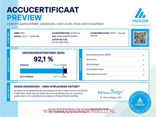 BYD Atto 3 60 kWh / 92%SOH / PANO / 360* / ACC / WARMTEPOMP / CARPLAY