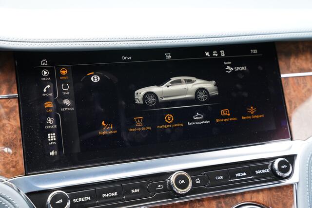 Bentley CONTINENTAL New GT 6.0 W12 "2.800 km" Presented in Moroccan Blue with coloursplit blue leather interior and Burr Walnut veneer, 2.800 kilometers and one owner from new, Newly delivered in Luxembourg, Full Bentley service history,