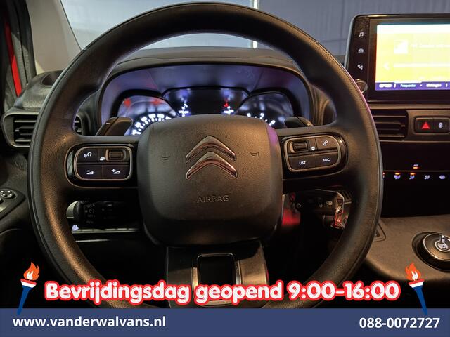 Citroen BERLINGO 1.2 PureTech 130pk Automaat Benzine L1H1 Euro6 Airco | 3-Zits | 2x zijdeur | Navigatie | Apple Carplay Android Auto, Cruisecontrol, Parkeersensoren, Bijrijdersbank