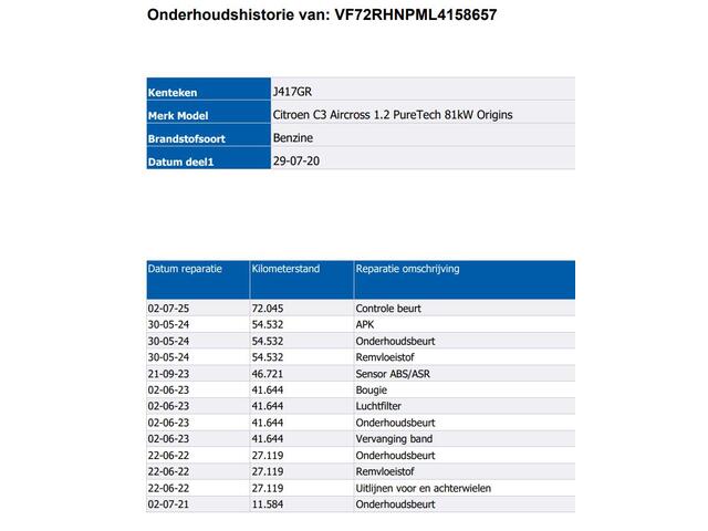 Citroen C3 Aircross 1.2 110PK PureTech S&S Origins / Hoge Instap / Navigatie / Airco-ecc./ Pdc.A / Radio-multimedia /