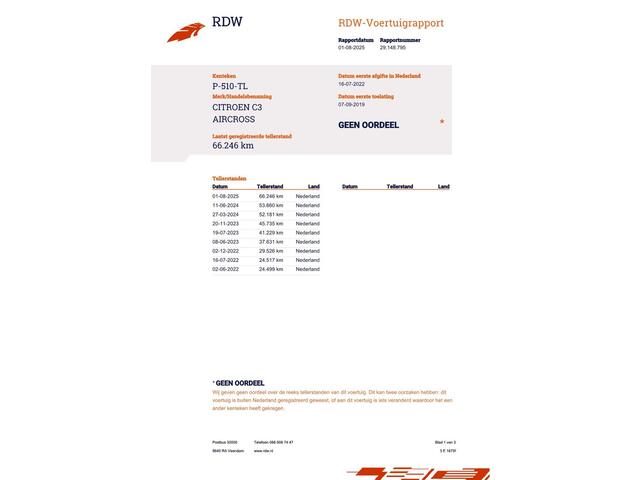 Citroen C3 Aircross 1.2 PureTech Feel Airco/Cruise/Trekhaak/66dkm...