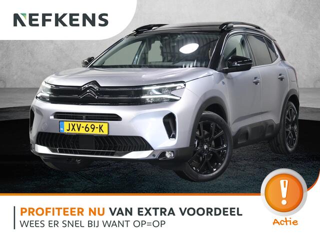 Citroen C5 Aircross 1.6 Plug-in Hybrid 180PK Max | 1ste eigenaar | AppleCarPlay/AndroidAuto | Lederen/Stof Bekleding | Schuifkanteldak | Cruise Control | 360'Camera | Navigatie | Keyless | LED | Isofix | Privacy Glass | Two-tone | Elektrische Achterklep |