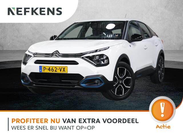 Citroen ë-C4 Feel Pack 50 kWh 136PK | 1ste eigenaar | AppleCarPlay/AndroidAuto | Head-Up Display | Navigatie | Adaptive Cruise Control | Keyless | Leer/Stof | StoelVerwarming | FULL LED | Camera | Isofix |