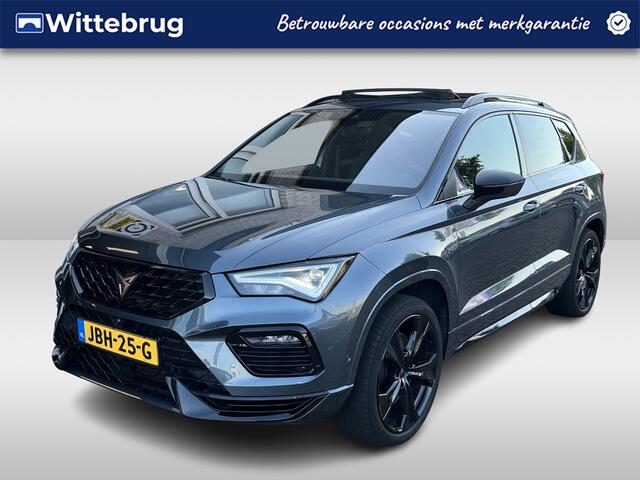 Cupra Ateca 2.0 TSI 4DRIVE / AUTOMAAT/ 300 PK/ PANO/ TREKHAAK/ DCC/ ACC/ PARK.SENSOREN + 360 CAMERA/ FULL LINK/ STUUR+STOELVERWARM./ ELEK.ACHTERKLEP/ DODEHOEK/ KEYLESS/ BEATS/ NAVI/ DAB/ CLIMA/ LED/ 19'' LMV