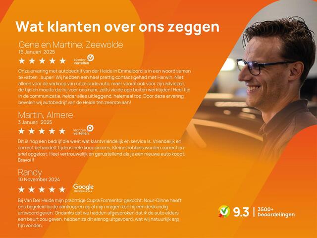 Cupra Formentor 1.4 e-Hybrid Performance full led, adaptive cruise met travel assist, side assist, schuif-kanteldak, elek. verstelbare voorstoel, stuur-stoelverwarming, keyless, navigatie, 19" lichtmetaal