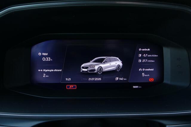 Cupra Leon Sportstourer 1.4 e-Hybrid VZ Performance PANO, MEMORY, WINTER PACK, ADAPT. CRUISE, CLIMA, NAVI, CAMERA, PDC V&A, APPLE CARPLAY/ANDROID AUTO, BLIS, KEYLESS, ELEKT. ACHTERKLEP, 56.911KM