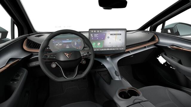 Cupra Tavascan 77kWh Elektromotor 340 1AT VZ Extreme | CUP-kuipstoelen vóór, Nappa leder Enceladus Grey | Digitaal instrumentenpaneel (Virtual Cockpit) | Draadloze Apple CarPlay(TM), Android Auto(TM)