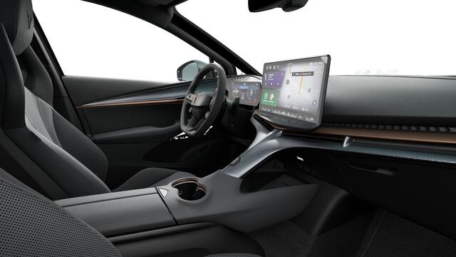 Cupra Tavascan 77kWh Elektromotor 340 1AT VZ Extreme | CUP-kuipstoelen vóór, Nappa leder Enceladus Grey | Digitaal instrumentenpaneel (Virtual Cockpit) | Draadloze Apple CarPlay(TM), Android Auto(TM)