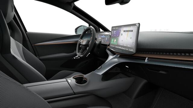 Cupra Tavascan 77kWh Elektromotor 340 1AT VZ Extreme | CUP-kuipstoelen vóór, Nappa leder Enceladus Grey | Digitaal instrumentenpaneel (Virtual Cockpit) | Draadloze Apple CarPlay(TM), Android Auto(TM)