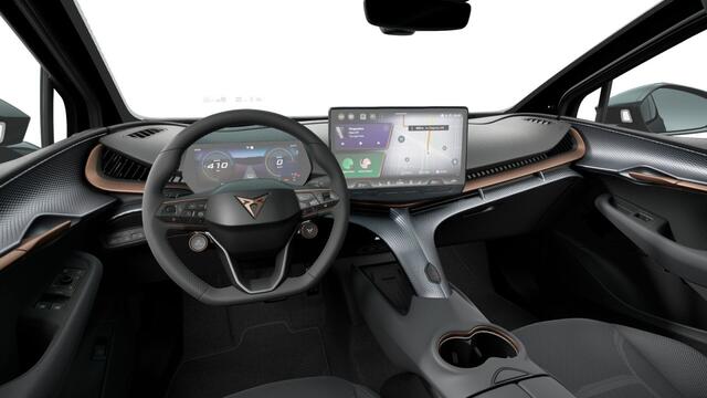 Cupra Tavascan 77kWh Elektromotor 340 1AT VZ Extreme | CUP-kuipstoelen vóór, Nappa leder Enceladus Grey | Digitaal instrumentenpaneel (Virtual Cockpit) | Draadloze Apple CarPlay(TM), Android Auto(TM)