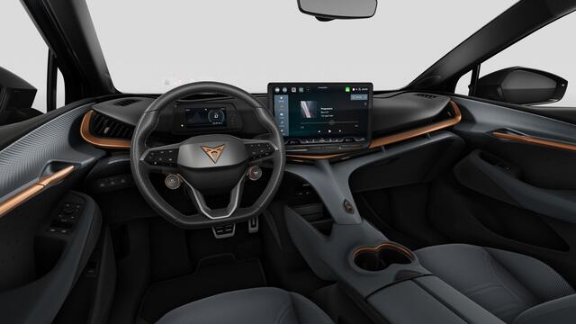 Cupra Tavascan 77kWh Elektromotor 340 1AT VZ Extreme | CUP-kuipstoelen vóór, Nappa leder Enceladus Grey | Digitaal instrumentenpaneel (Virtual Cockpit) | Head-up Display met 'Augmented Reality'