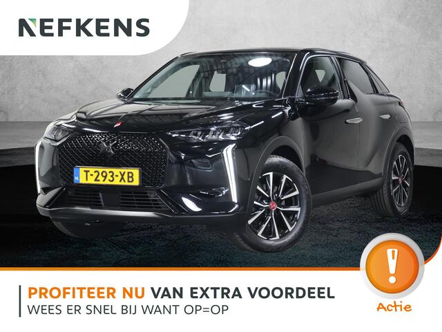DS DS 3 E-Tense Performance Line 54 kWh 156PK | 1ste eigenaar | AUTOMAAT | AppleCarPlay/AndroidAuto | Navigatie | Climate Control | Adaptief Cruise Control | 360'Camera | Alcantara | Keyless | Head-Up Display | Privacy Glass | Isofix | Warmtepomp |