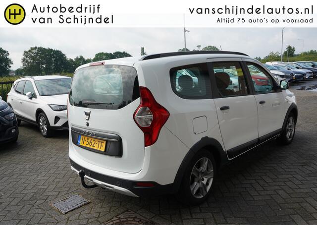 Dacia LODGY 1.3 TCE 131PK STEPWAY 5 PERSOONS ORIGINEEL NEDERLANDS TREKHAAK NAVI ANDROID/APPLECARPLAY AIRCO CRUISECONTROL PARKEERSENSOREN BLUETOOTH ELECTR.RAMEN-SPIEGELS
