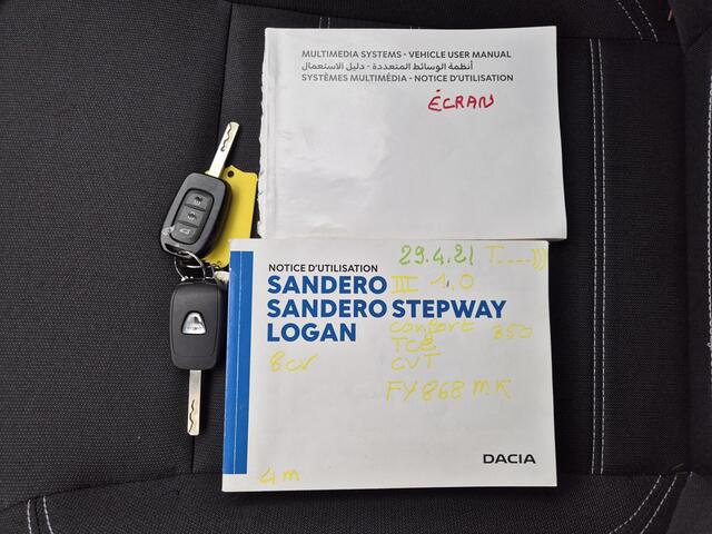 Dacia SANDERO 1.0 TCe 90 Comfort Automaat / Navigatie via Apple Carplay of Android Auto / Cruise control / Airco / Trekgewicht 1100 kg / Apple Carplat Android Auto /