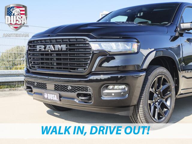Dodge 1500 RAM Laramie | Night Edition | 2025 Panorama | Niveau regeling | 14,5-inch Touchscreen | Passenger Display Meerprijs extra opties / Accessoires - Deksel, Backflip, Fenders, wraps, Stripings etc