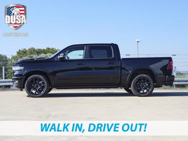 Dodge 1500 RAM Laramie | Night Edition | 2025 Panorama | Niveau regeling | 14,5-inch Touchscreen | Passenger Display Meerprijs extra opties / Accessoires - Deksel, Backflip, Fenders, wraps, Stripings etc