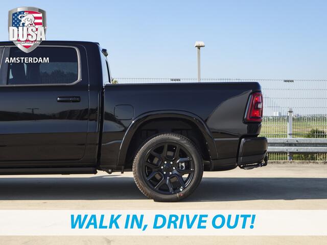 Dodge 1500 RAM Laramie | Night Edition | 2025 Panorama | Niveau regeling | 14,5-inch Touchscreen | Passenger Display Meerprijs extra opties / Accessoires - Deksel, Backflip, Fenders, wraps, Stripings etc