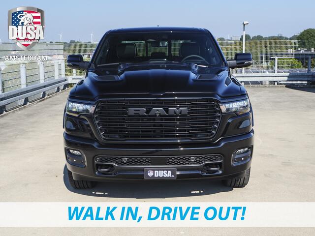 Dodge 1500 RAM Laramie | Night Edition | 2025 Panorama | Niveau regeling | 14,5-inch Touchscreen | Passenger Display Meerprijs extra opties / Accessoires - Deksel, Backflip, Fenders, wraps, Stripings etc